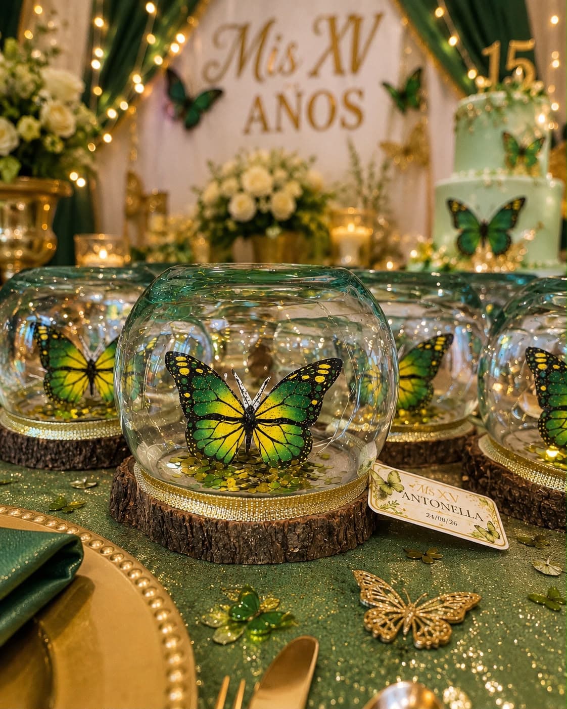 Mariposas Verdes, diseño de Flora Eventos Florales
